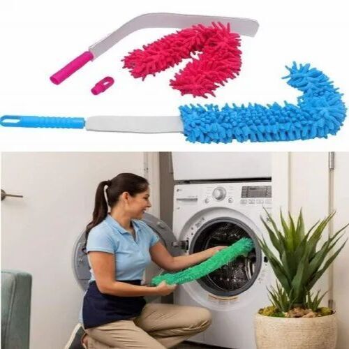 Microfiber Fan Mop - Microfiber & Plastic, Rod Length Up To 110cm, Multicolor | Ideal for Dusting & Dish Washing, Customizable Size Options