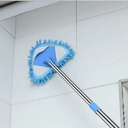 Microfiber Triangle Mop - Microfiber Head, Stainless Steel Rod | Customizable Size, Available in Green and Yellow Colors