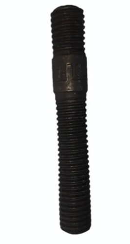 Mild Steel Clamping Stud - 10 mm Diameter, 12 Inch Length | Black Oxide Finish, Round Head, Polished Metal