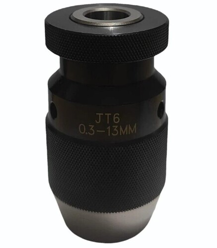 Mild Steel Drill Chuck - EN8 Material, Black Color, Oxidized Surface Finish, Hardness 64HRC | Features: Metal Construction, Versatile Drilling Applications