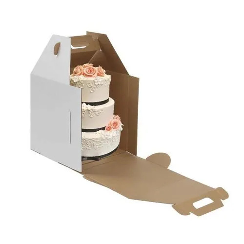 Personalized Corrugated Cake Box - Kraft Paper, Rectangle Shape, Various Colors | Durable, Eco-Friendly, Plain & Printed Patterns
