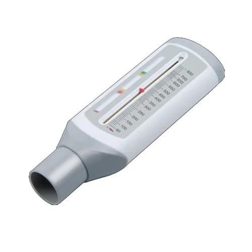 PF120 Peak Flow Meter - Plastic Body, Analog Display | White and Gray Color, Designed for Clinic Use