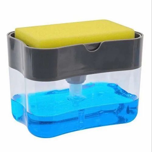 Plastic Soap Pump Dispenser - 200 ml Capacity Rectangular Shape Plain Design | White and Silver Color Customizable Size