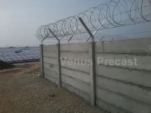 Precast Boundary Wall - RCC Panel Build (50mm Thick) | Eco-Friendly Grey Plank and Post Design