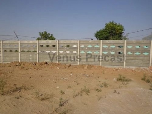 Prestressed Compound Wall - RCC Panel Build, 50mm Thickness, 2100mm x 300mm Slabs, Eco Friendly Grey Fencing Solution