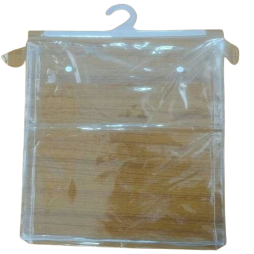 PVC Hanger Pouch - 0.5 Kg Capacity , Glossy Transparent Moisture Proof Silver Finish