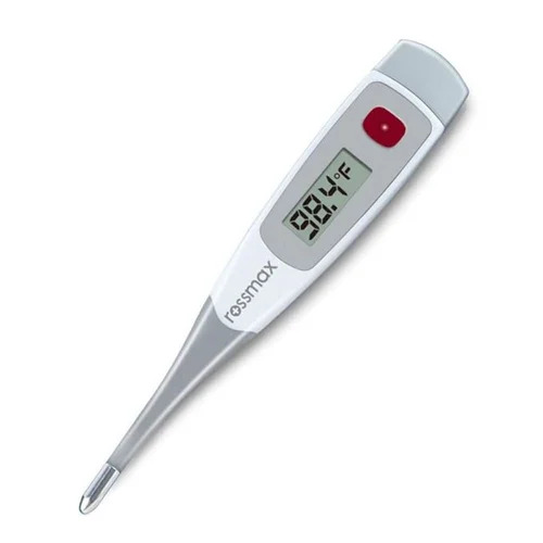 Digital Thermometer - Plastic Build, Compact Design | Clinic, Hospital, Home Use, Electronic, Features White and Blue Color
