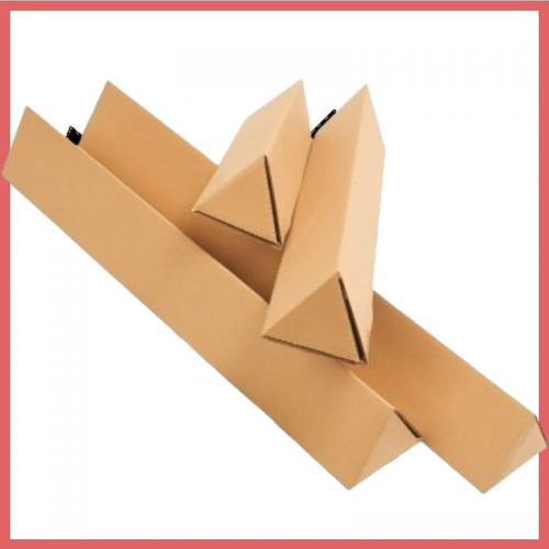 Triangle Corrugated Box - Kraft Paper, Rectangle Shape | Eco-Friendly, Durable, Available in Various Colors, Suitable for Food Packaging