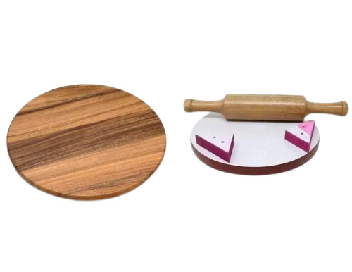 Wooden Rooling Pins Set - 10 Inches, Brown Color, Circular Shape | Made from Durable Wood with Paint Coated Finish, Set of 2