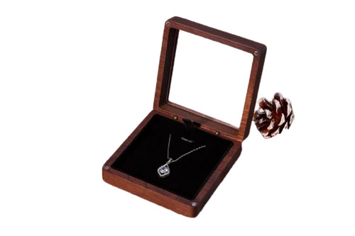 Wooden Jewellery Box - Square Shape, Polished Brown Wood , Handmade, Waterproof, Folding Design, Perfect for Home Use