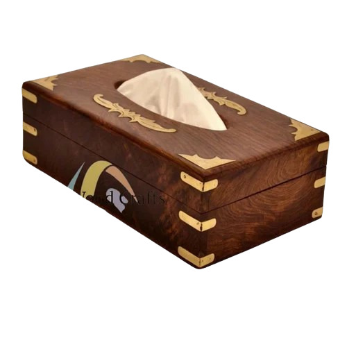 Wooden Tissue Box - Brown Polished Wood | Elegant Finish, Versatile Home Decor, Handcrafted Excellence in Design