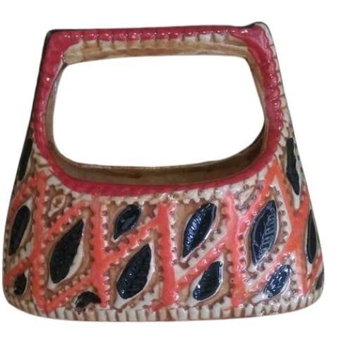 Ceramic Basket Purse - Handcrafted, Lightweight, Scratch Resistant | Sturdy Handle, Aseptic, Microwaveable, Moisture Proof, Variety of Colors