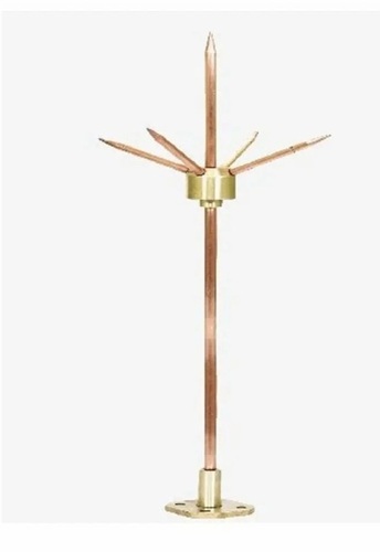 Copper Lightning Arrester - Single Phase, Type 1, 1 Meter Length, 40V Protection | Made of Durable Copper, Class A Quality