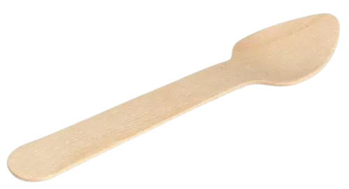 Disposable Wooden Oval Shape Spoon 