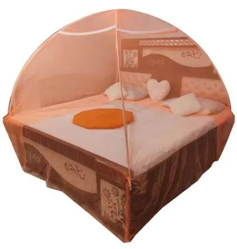 Double Bed Mosquito Bed Net - Polyester, 55x40cm, Orange | Compact Size, Portable Design, Foldable, Durable, Secure Fit, Elegant, Long-lasting