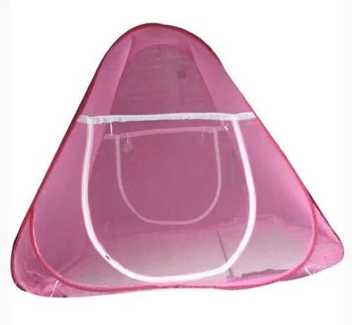 Foldable Single Bed Mosquito Net - Polyester, 50x40cm, Pink | Easy Installation, Lightweight, Breathable Fabric, Insect Protection, Compact, Portable Design