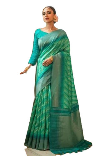 Green Tussar Silk Saree