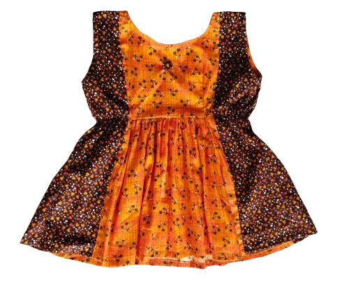 Kids Cotton Frock - Lightweight Breathable Cotton Material | Very Good Quality Washable Multicolor Printed Design For Girls Aged 3-6 Years Short Sleeves Modern Summer Style