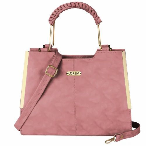 Leather Handbag - 29.21x4x22.86 cm | Pink Casual Wear for Women, Plain Multicolor Design