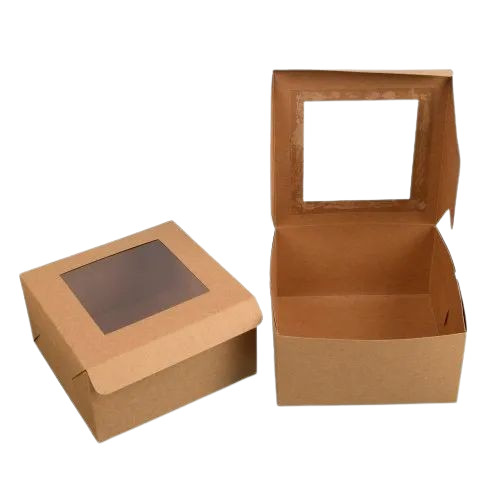 Paper Cake Box - 150 Gram, Rectangular Shape, Brown Color, 200 GSM Paper Material | Perfect for Cake Packaging