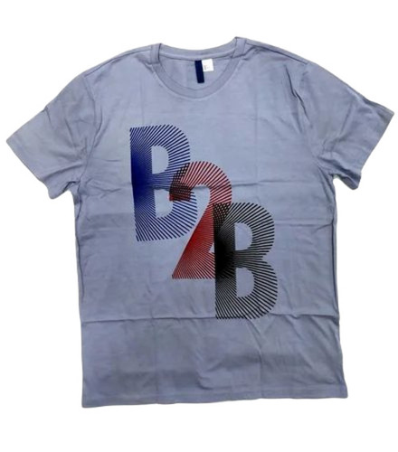 Printed T Shirt - Cotton Fabric, Short Sleeves, Light Weight & Breathable | 100% Pure, Grey Color, O-Neck for Adults