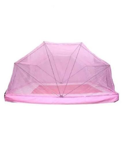 Single Bed Mosquito Net - Premium Polyester, 35x40cm Pink Quad-rate | Lightweight, Breathable, Insect Protection, Portable, Foldable