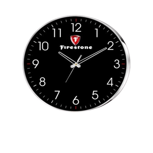 Wall Clock - Stainless Steel, 45(H) x 45(D) mm | Black and Silver Finish, Round Shape