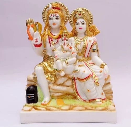 1.6 Feet Marble Shiv Parvati Statue