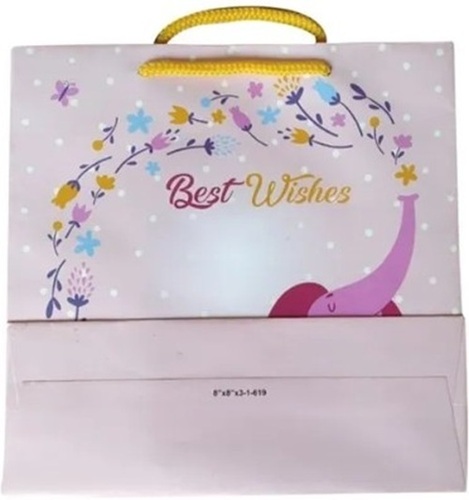 Printed Paper Bag - 1kg Capacity, Hand Length Loop Handle - Recyclable, Custom Designs, Multicolor Patterns, 120 GSM Quality