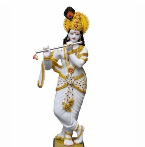 3 Feet White Marble Krishna Statue