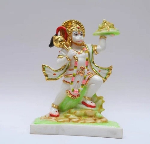 5 Feet Marble Veer Hanuman Statue