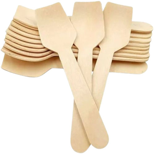 Wooden Ice Cream Spoon - 95mm Polished Brown Disposable | Eco-Friendly Material, Perfect for Parties