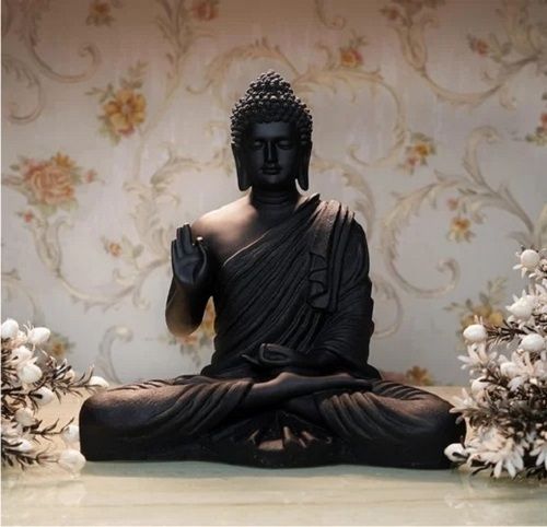 Black Marble Buddha Statue