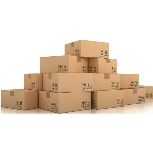 Brown Corrugated Packaging Box - Kraft Paper, Plain Style, Eco-Friendly, Durable for Food Use, Rectangular Shape, Available in Various Colors