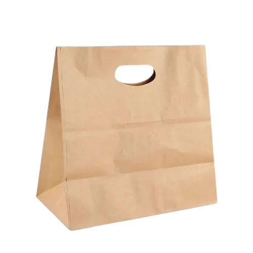 Brown D Cut Paper Shopping Bags