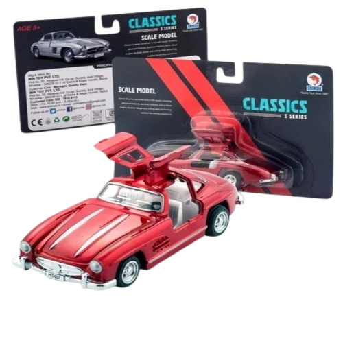 Classic Toy Car - Pvc Material, 15x6x6 Cms Size | Red Color, Ideal For Kids Aged 3-6 Years, Fun Playing Design