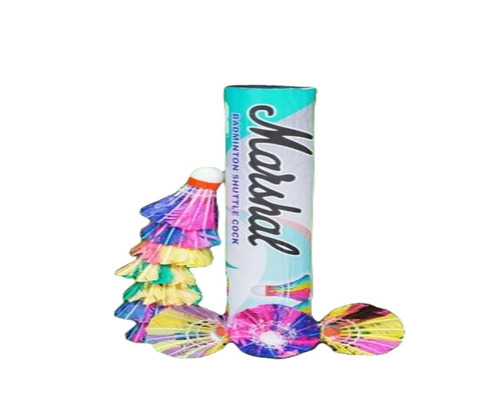 Colourful Badminton Shuttlecock - Feather Material, Indoor Type, White Color | Ideal for Play and Enhanced Flight Performance