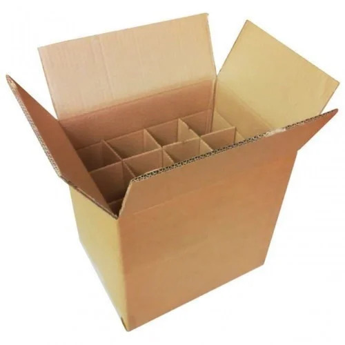 Corrugated Bottles Packaging Boxes - Kraft Paper, Rectangle Shape, Various Colors | Durable, Eco-Friendly, Plain Design for Food Use