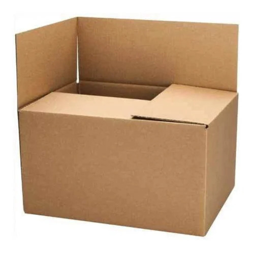 Corrugated Cardboard Box - Durable Plain Design, Eco-Friendly Kraft Paper for Food Use, Rectangular Shape, Available in Various Colors