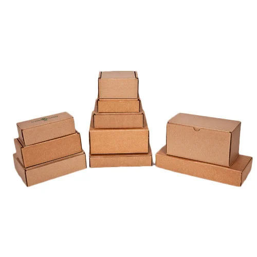 Die Cut Corrugated Box - Eco-Friendly Kraft Paper, Durable Printed Design for Personal Care, Gift & Crafts, Rectangle Shape in Various Colors