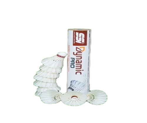 Dynamic Pro Badminton Shuttlecock - Feather Material, Indoor Type, White Color | High-Quality Performance for Enthusiastic Play