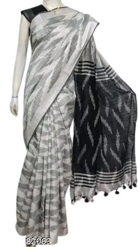 Grey Ikkat Saree