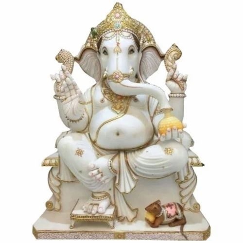 Lord Ganesh Makrana Marble Statue