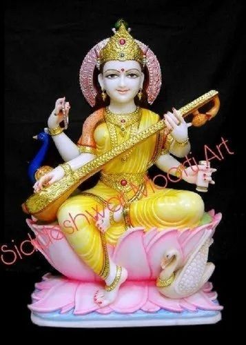 Marble Maa Saraswati Statue