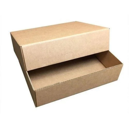 Plain Corrugated Packaging Box - Durable Eco-Friendly Kraft Paper, Rectangular Shape for Food Use, Various Colors
