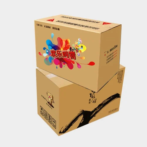 Printed Corrugated Box - Kraft Paper, Eco-friendly, Durable, Rectangle Shape, Various Colors For Food Storage