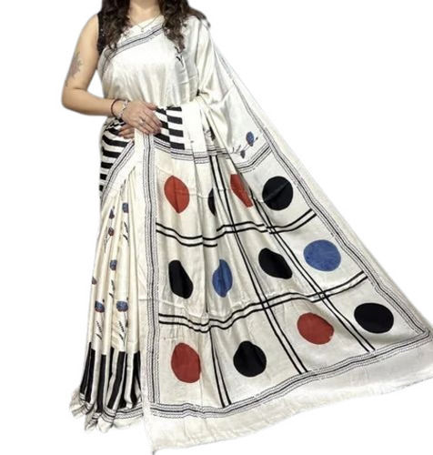 Printed Silk Ajrakh Saree