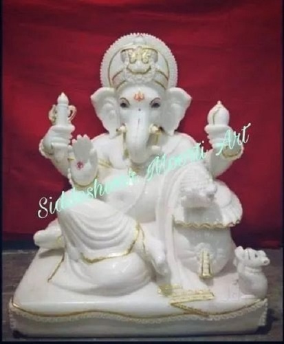 Pure White Veitnam Marble Ganpati Statue