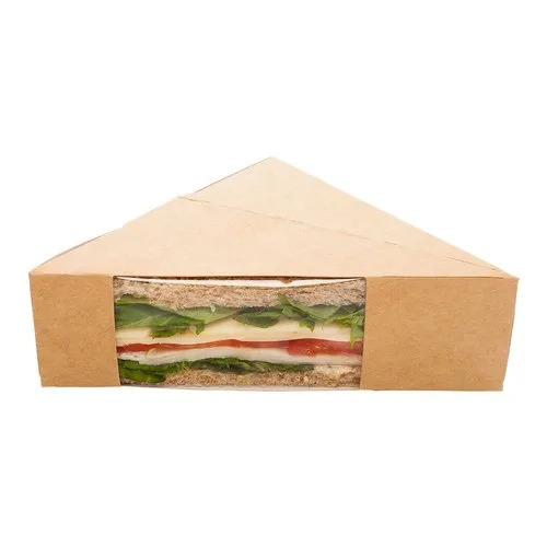 Sandwich Cardboard Packing Box - Kraft Paper, Rectangle Shape, Various Colors | Durable, Eco-Friendly, Plain Pattern for Food Use