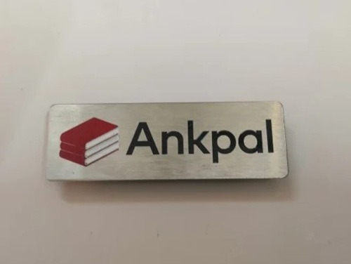 Stainless Steel Nameplate - Customized Design, Wall Mounted, Golden Silver Color For Promotion And Advertisement
